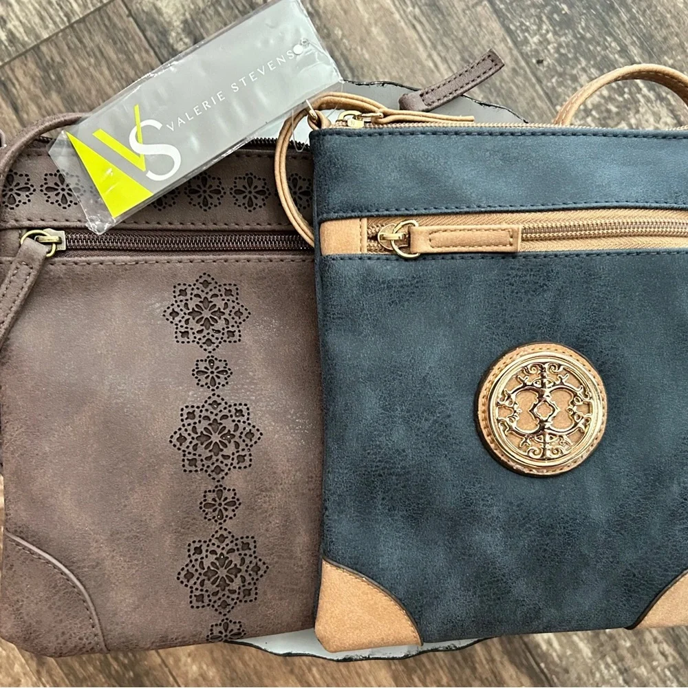 ***Valerie Stevens Crossbody Bags 1 black, 1 brown Great as gifts!π - Picture 1 of 6